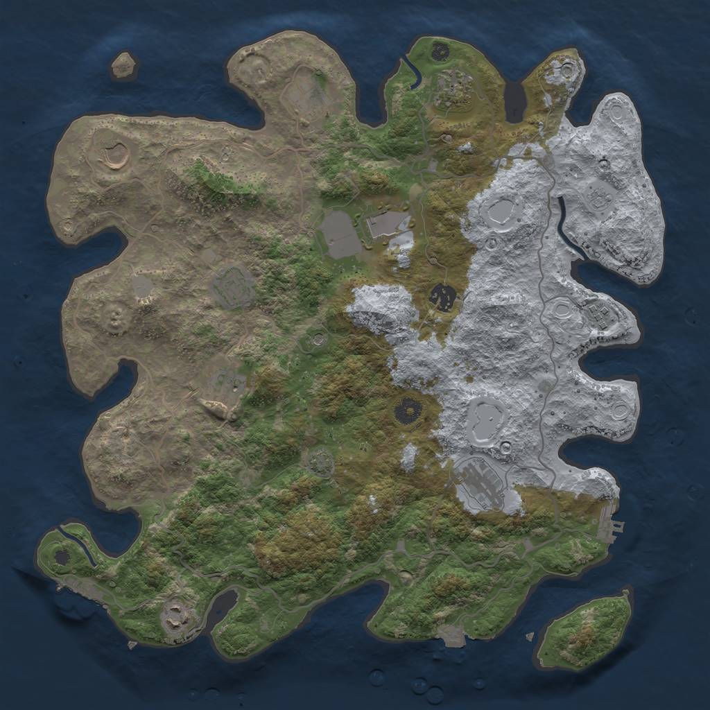 Rust Map: Procedural Map, Size: 4000, Seed: 16934699, 18 Monuments