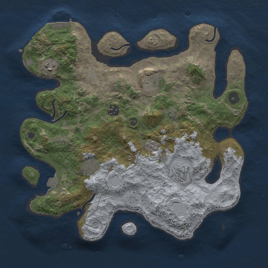 Rust Map: Procedural Map, Size: 3400, Seed: 74626368, 13 Monuments