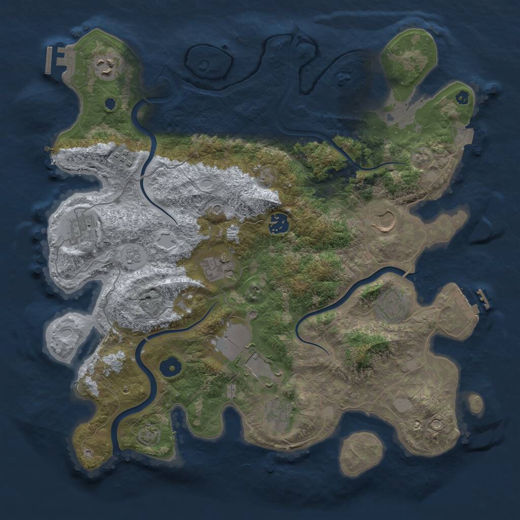 Rust Map: Procedural Map, Size: 3800, Seed: 19429420, 15 Monuments