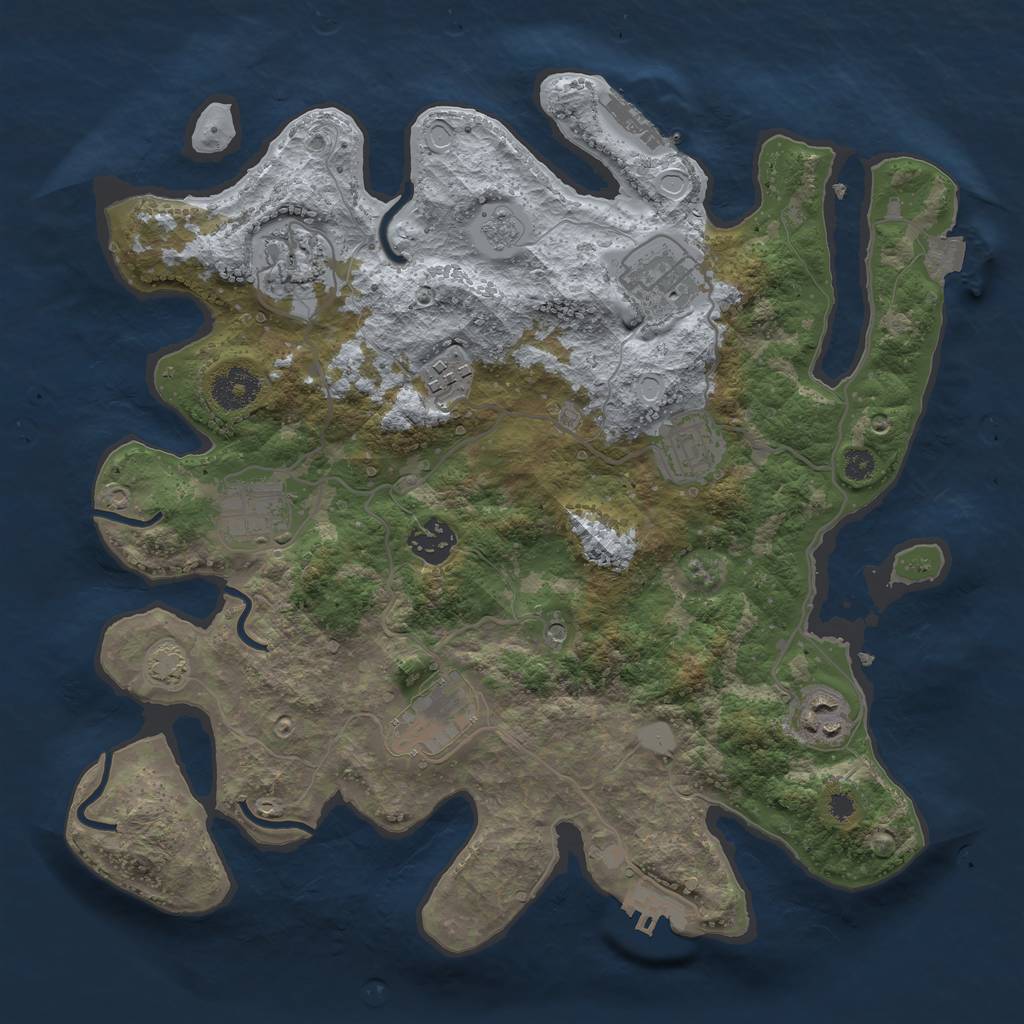 Rust Map: Procedural Map, Size: 3400, Seed: 91534518, 16 Monuments