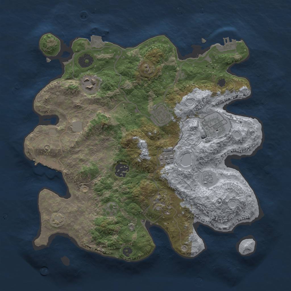 Rust Map: Procedural Map, Size: 3100, Seed: 8437, 13 Monuments