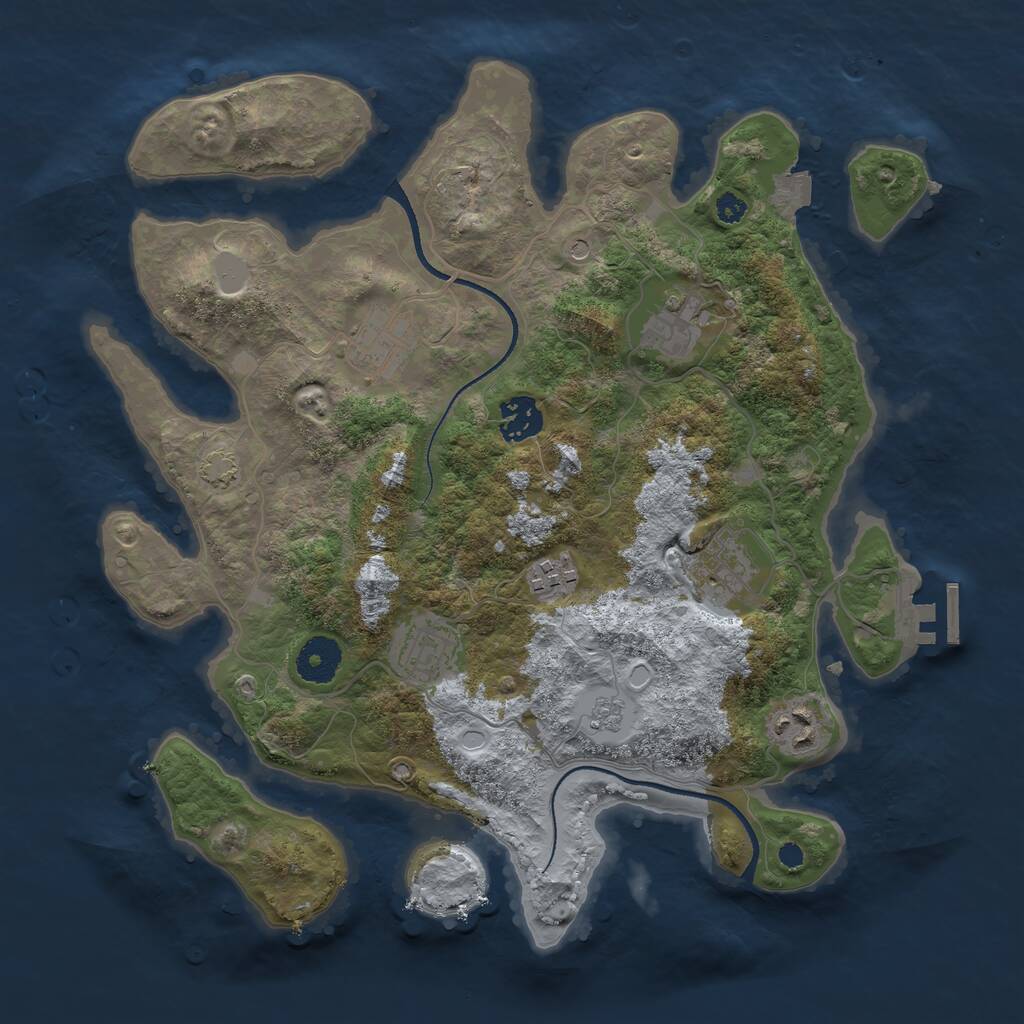 Rust Map: Procedural Map, Size: 3400, Seed: 97201256, 12 Monuments