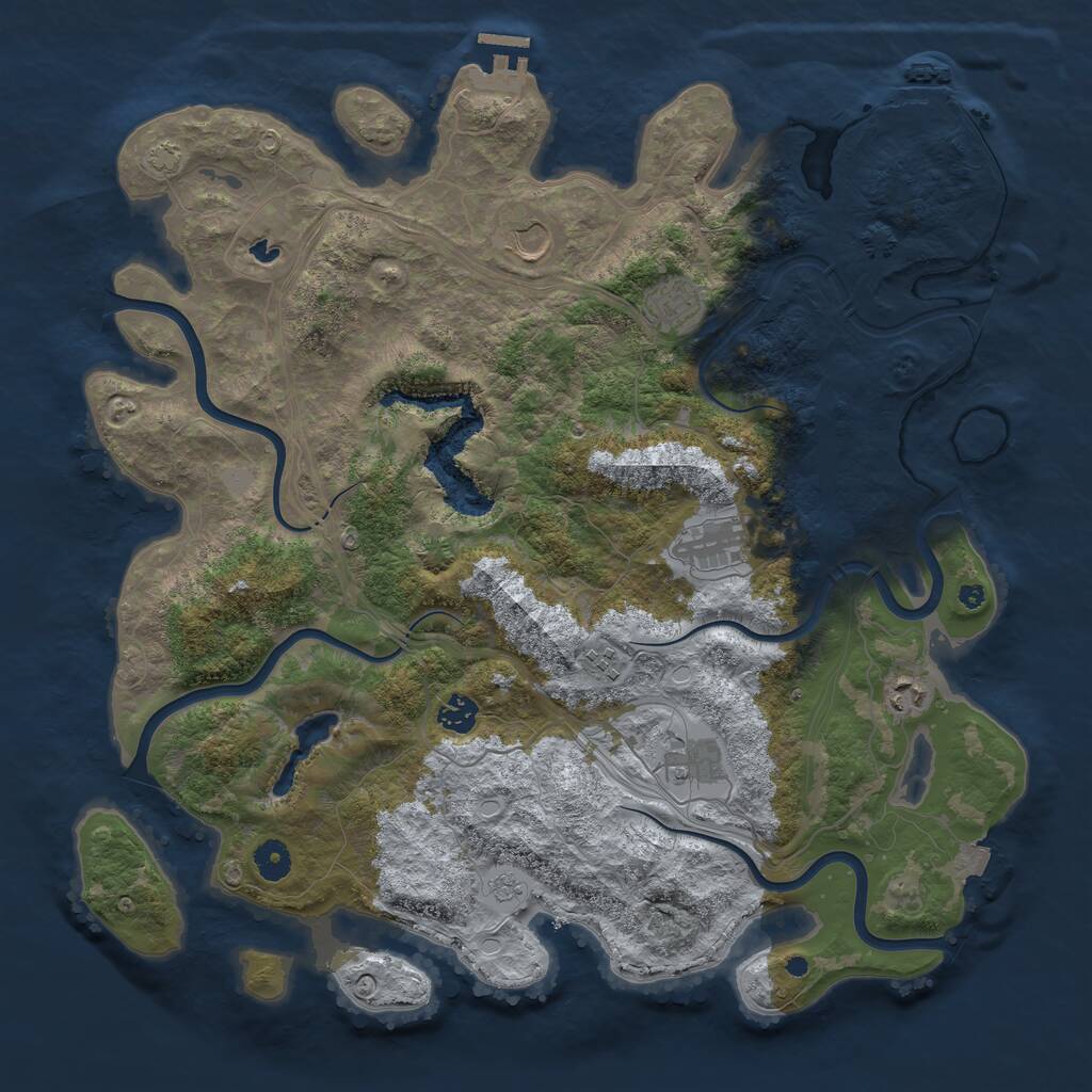 Rust Map: Procedural Map, Size: 4250, Seed: 50205209, 13 Monuments