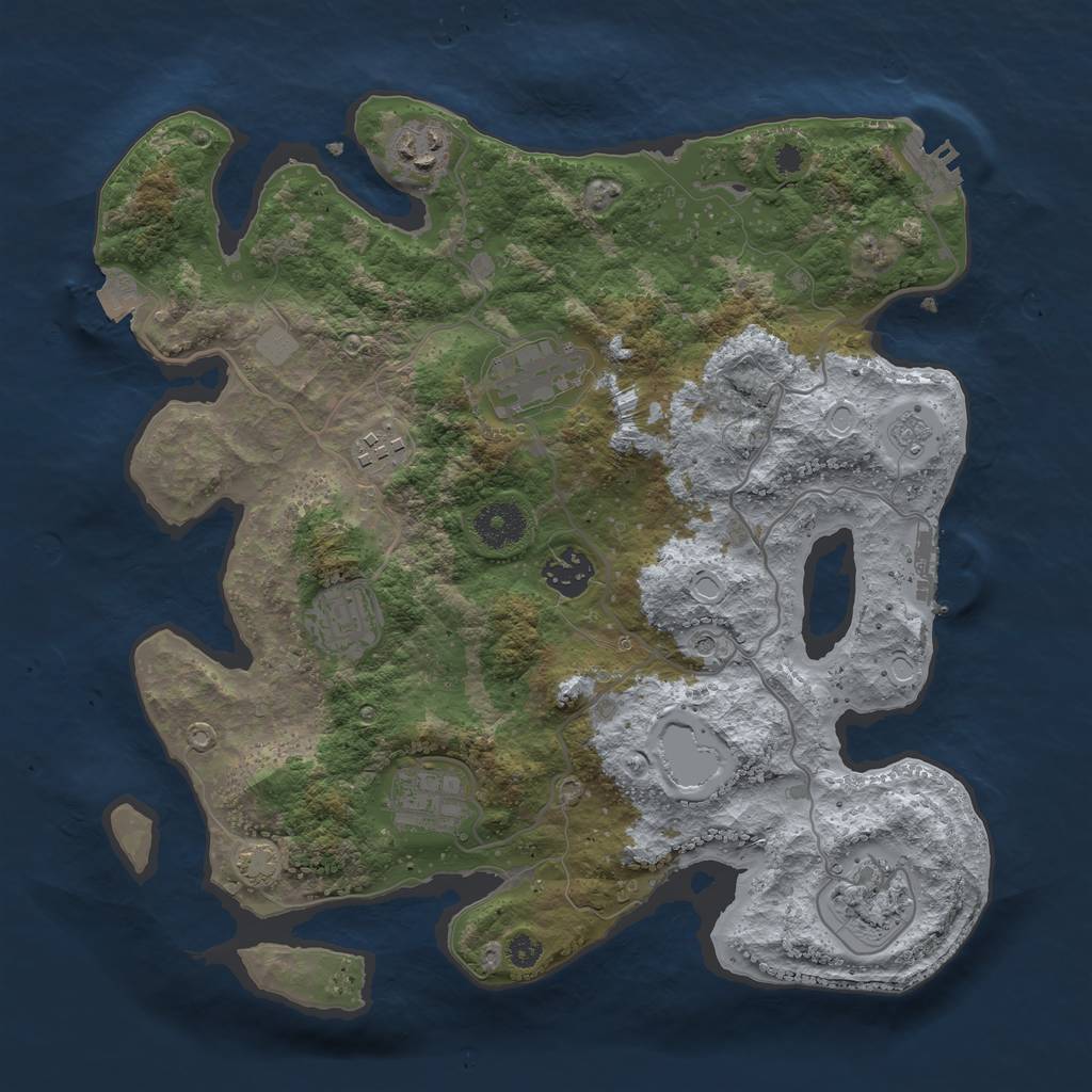 Rust Map: Procedural Map, Size: 3400, Seed: 8312604, 15 Monuments