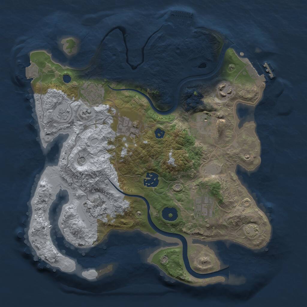 Rust Map: Procedural Map, Size: 3000, Seed: 1282747110, 13 Monuments