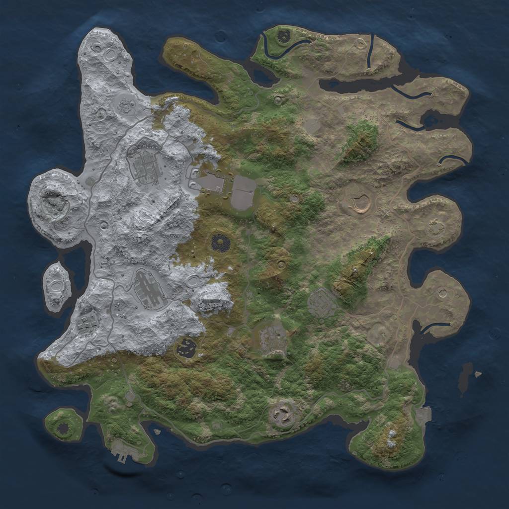 Rust Map: Procedural Map, Size: 4000, Seed: 1284156862, 16 Monuments