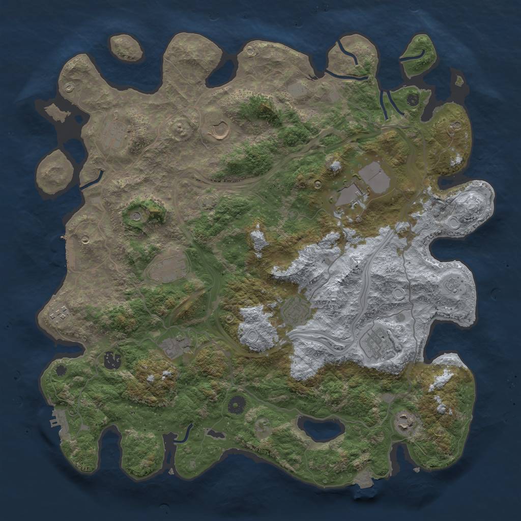 Rust Map: Procedural Map, Size: 4300, Seed: 26624176, 18 Monuments