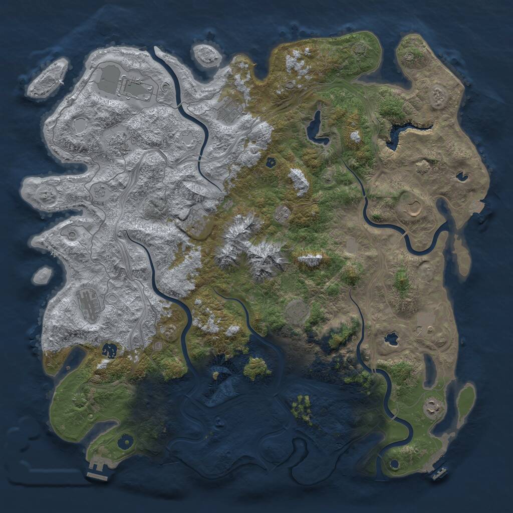 Rust Map: Procedural Map, Size: 5000, Seed: 379, 17 Monuments