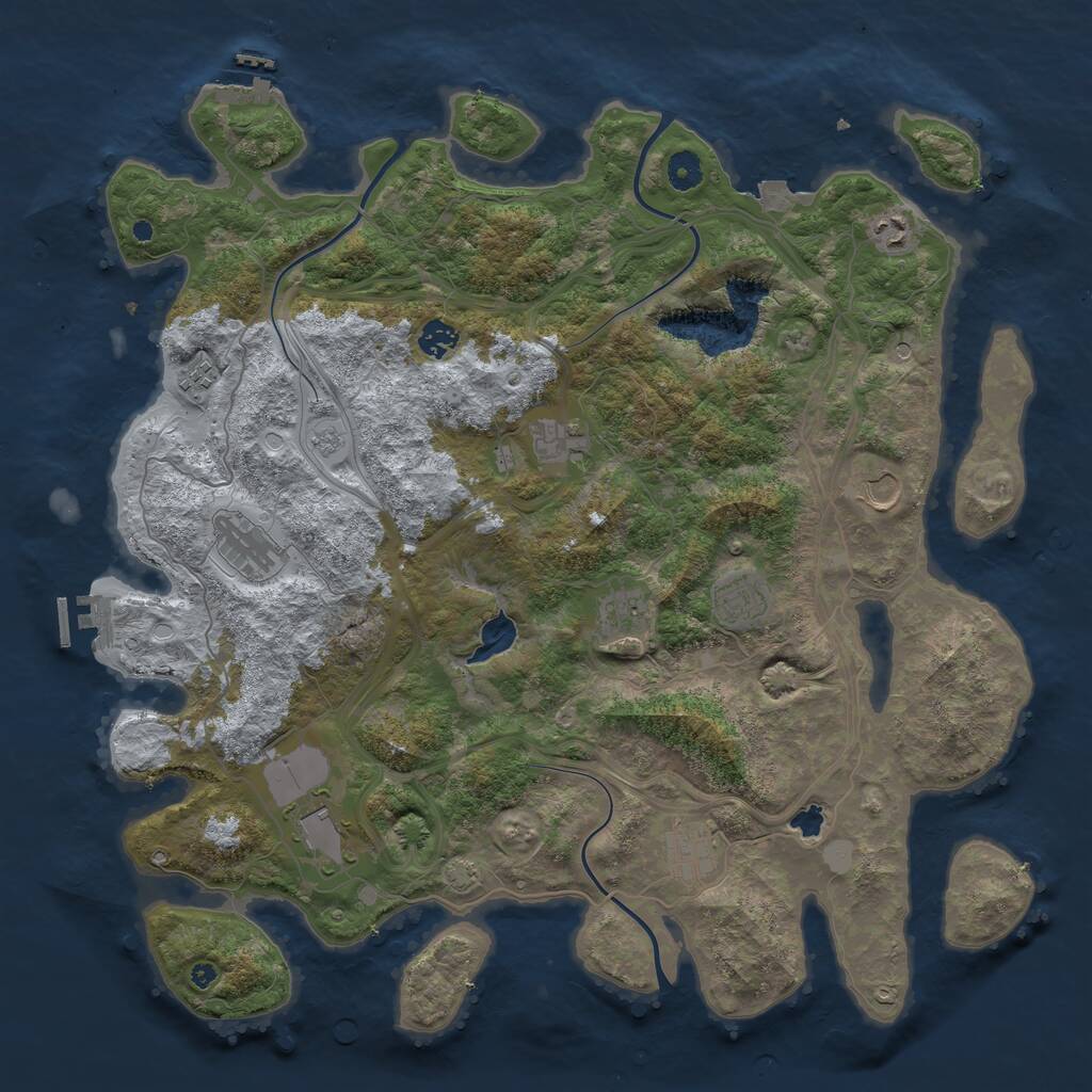 Rust Map: Procedural Map, Size: 4400, Seed: 55900859, 16 Monuments