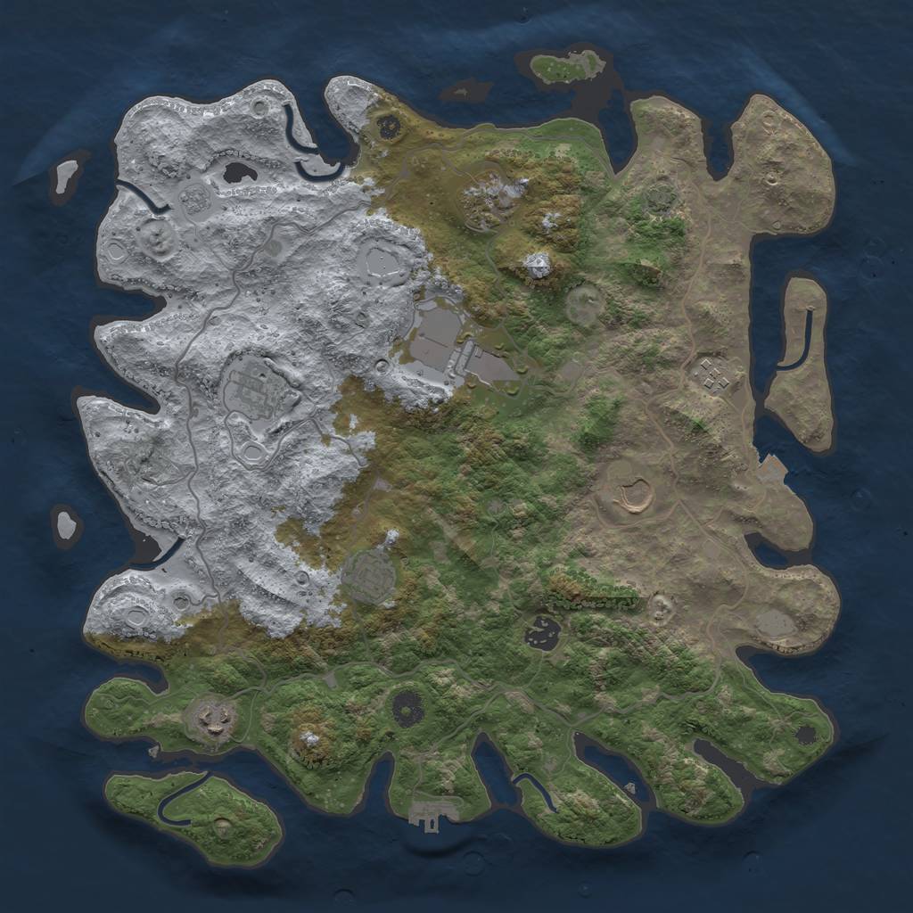 Rust Map: Procedural Map, Size: 4000, Seed: 1727086208, 15 Monuments