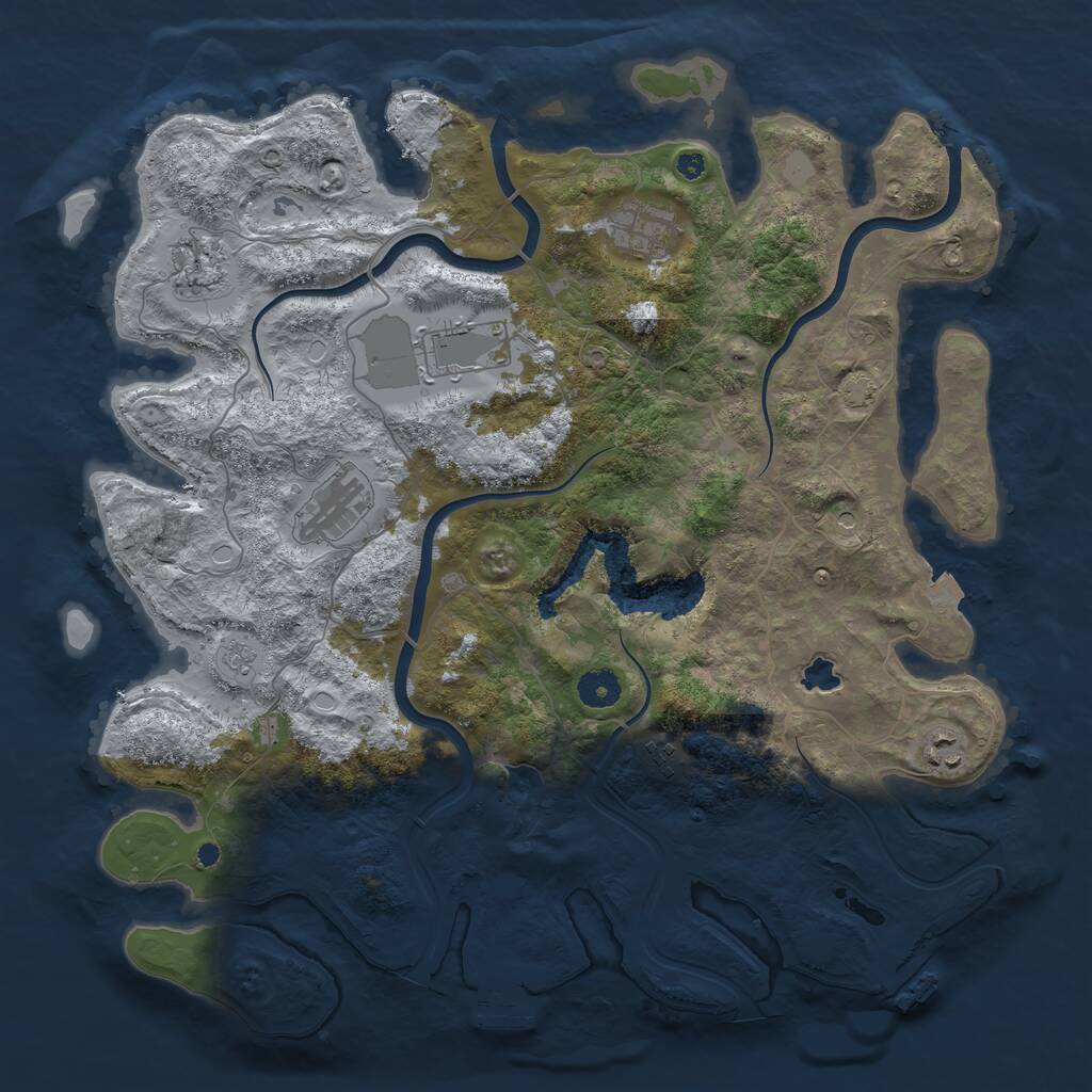 Rust Map: Procedural Map, Size: 4000, Seed: 1727086208, 12 Monuments