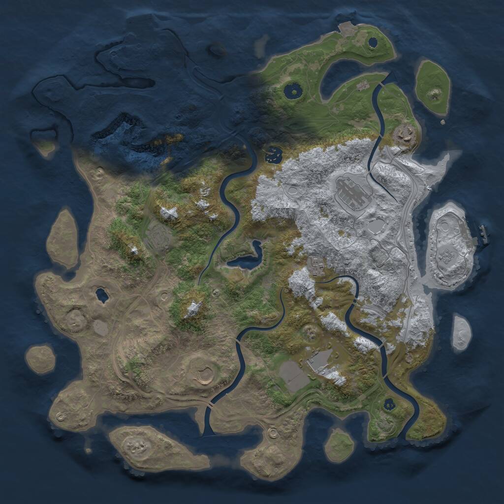 Rust Map: Procedural Map, Size: 4300, Seed: 31849732, 13 Monuments