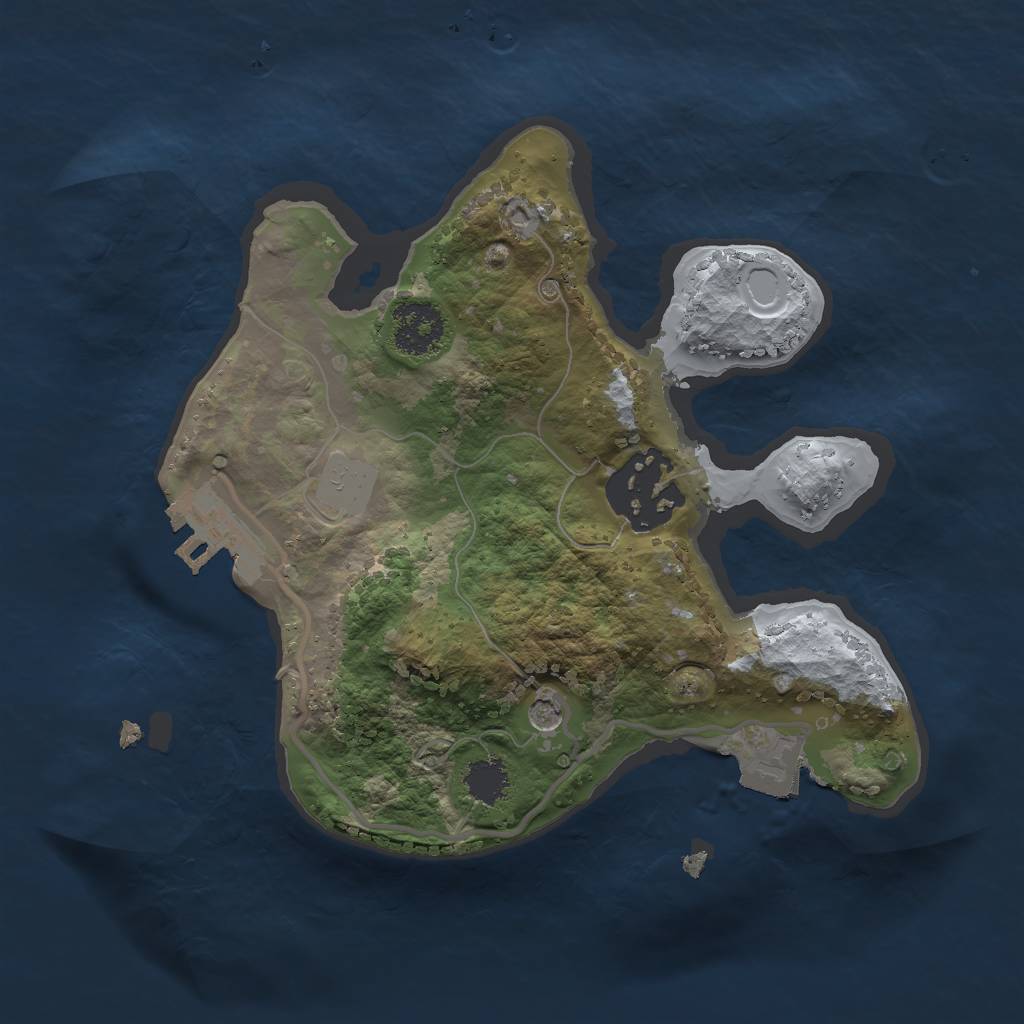Rust Map: Procedural Map, Size: 2000, Seed: 321780473, 6 Monuments