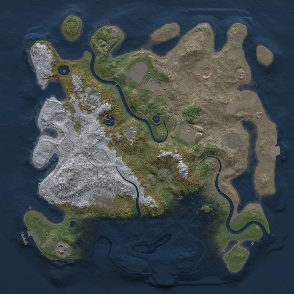 Rust Map: Procedural Map, Size: 3850, Seed: 12782450, 15 Monuments