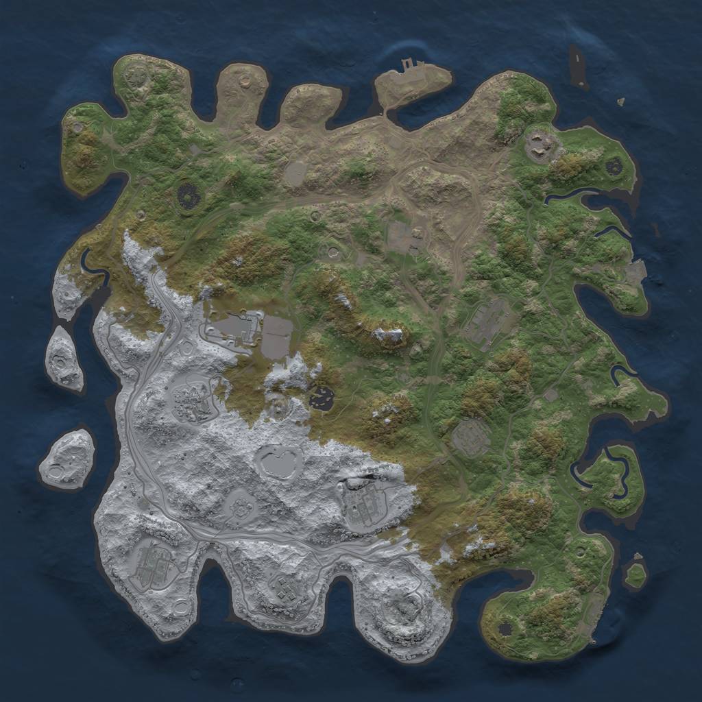 Rust Map: Procedural Map, Size: 4250, Seed: 69333477, 18 Monuments