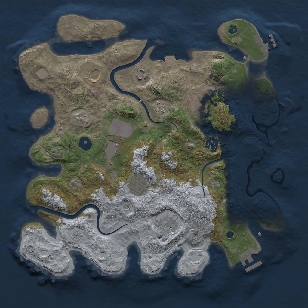 Rust Map: Procedural Map, Size: 3500, Seed: 31254, 14 Monuments