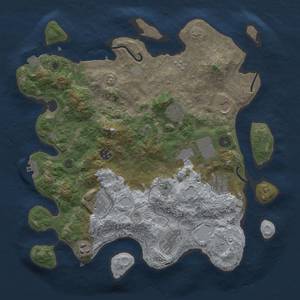 Thumbnail Rust Map: Procedural Map, Size: 3700, Seed: 302977824, 17 Monuments