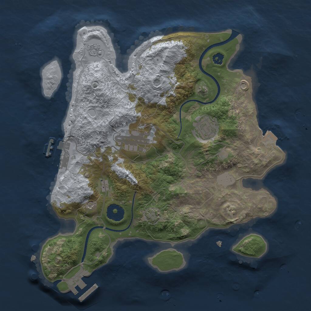 Rust Map: Procedural Map, Size: 2700, Seed: 53384365, 8 Monuments