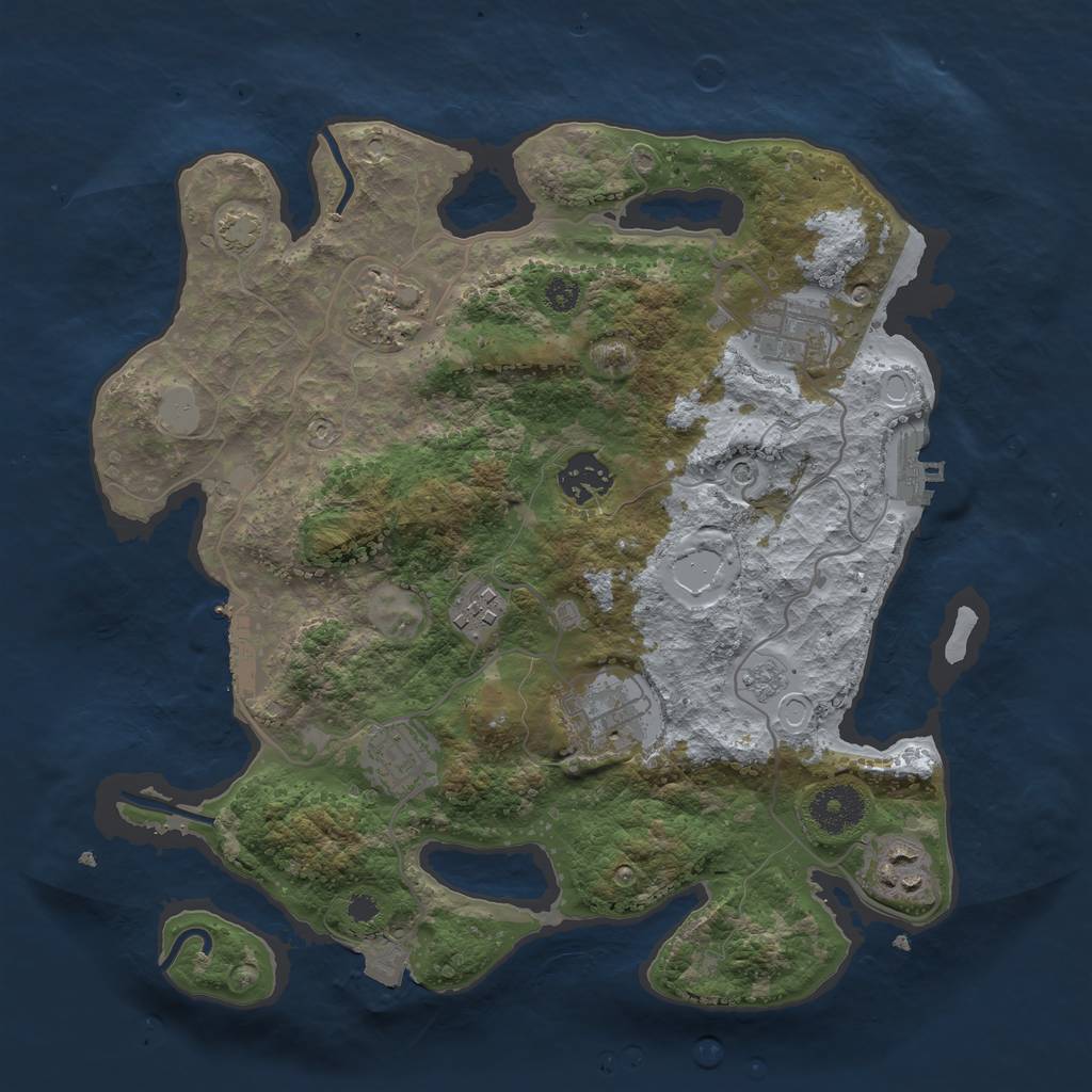 Rust Map: Procedural Map, Size: 3250, Seed: 1791093700, 15 Monuments