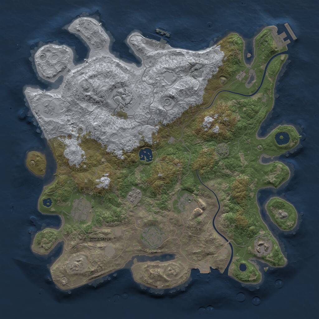 Rust Map: Procedural Map, Size: 3450, Seed: 15519068, 13 Monuments
