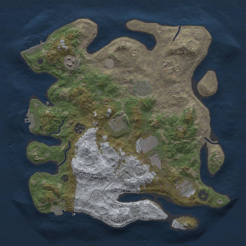 Rust Map: Procedural Map, Size: 3500, Seed: 2059888096, 16 Monuments
