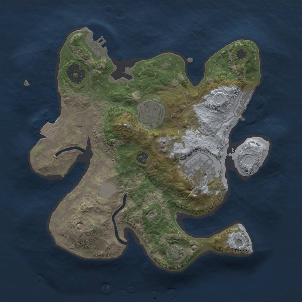 Rust Map: Procedural Map, Size: 2501, Seed: 67438984, 8 Monuments