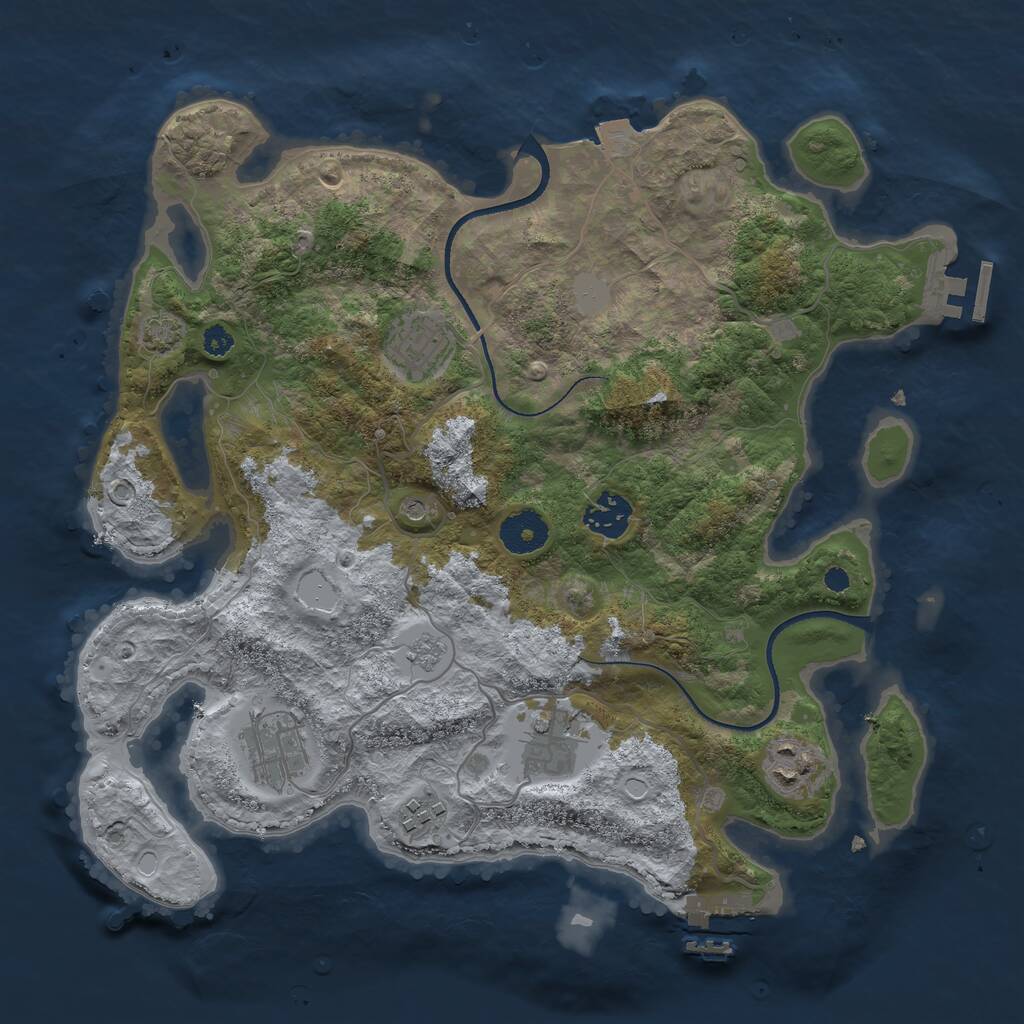 Rust Map: Procedural Map, Size: 3400, Seed: 77631111, 12 Monuments