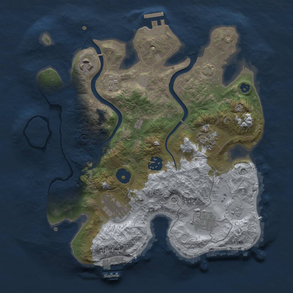 Rust Map: Procedural Map, Size: 3000, Seed: 32239, 12 Monuments