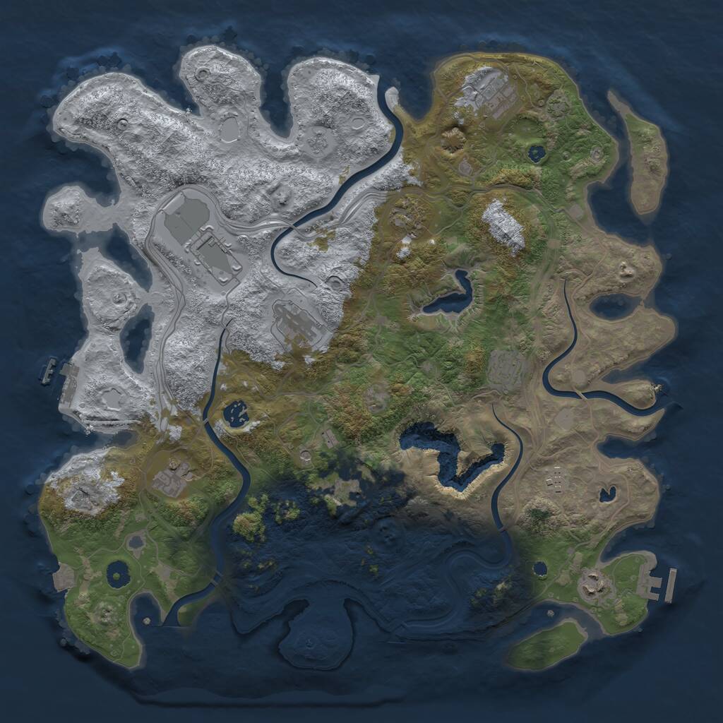 Rust Map: Procedural Map, Size: 4250, Seed: 19588, 16 Monuments