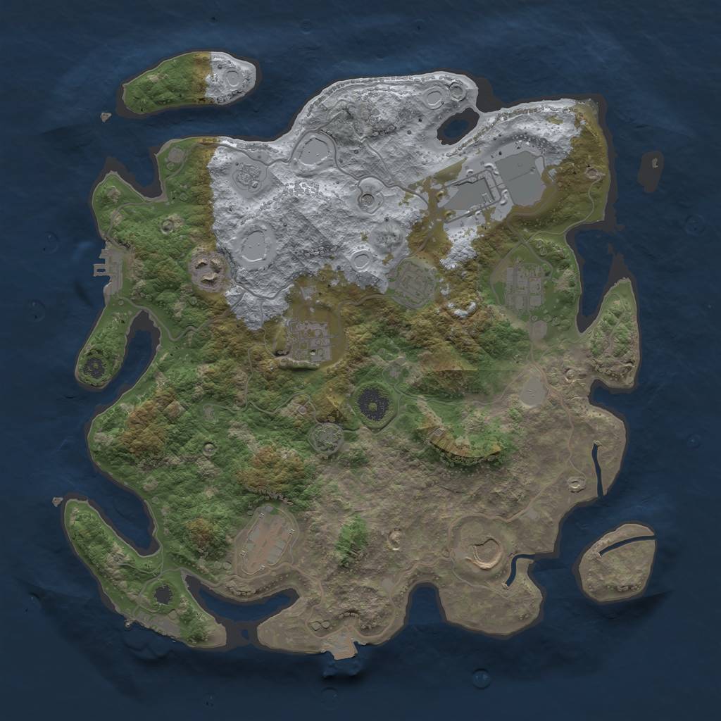 Rust Map: Procedural Map, Size: 3500, Seed: 1428856251, 15 Monuments