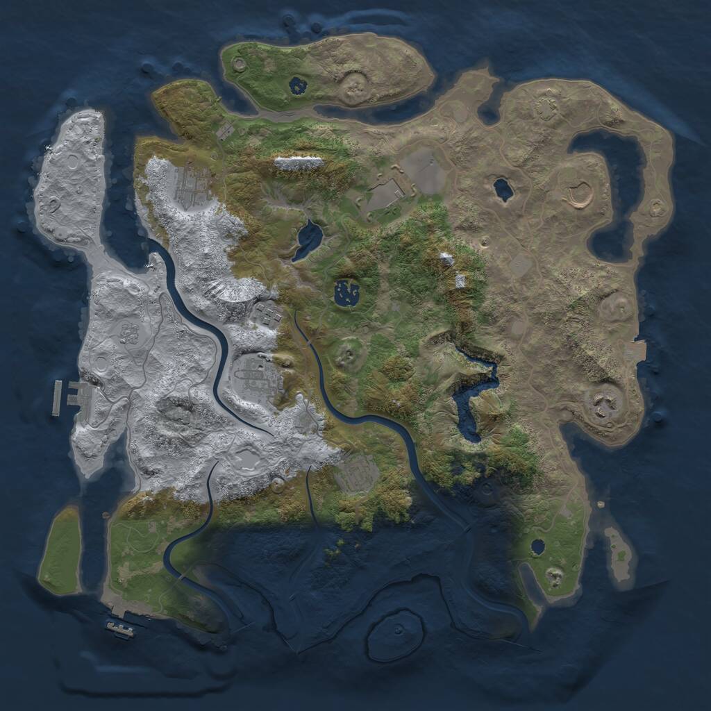 Rust Map: Procedural Map, Size: 4000, Seed: 5378618, 14 Monuments