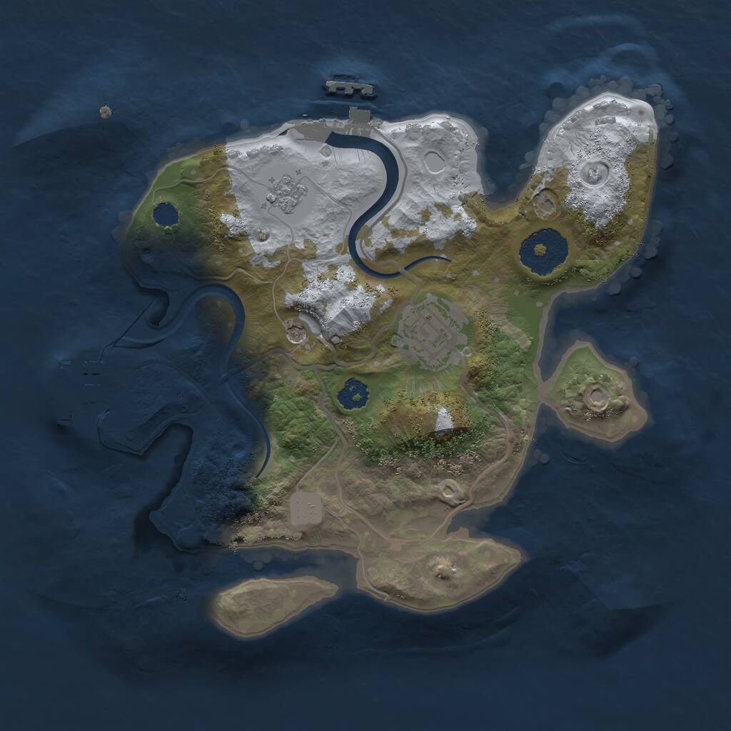 Rust Map: Procedural Map, Size: 2400, Seed: 42007113, 6 Monuments
