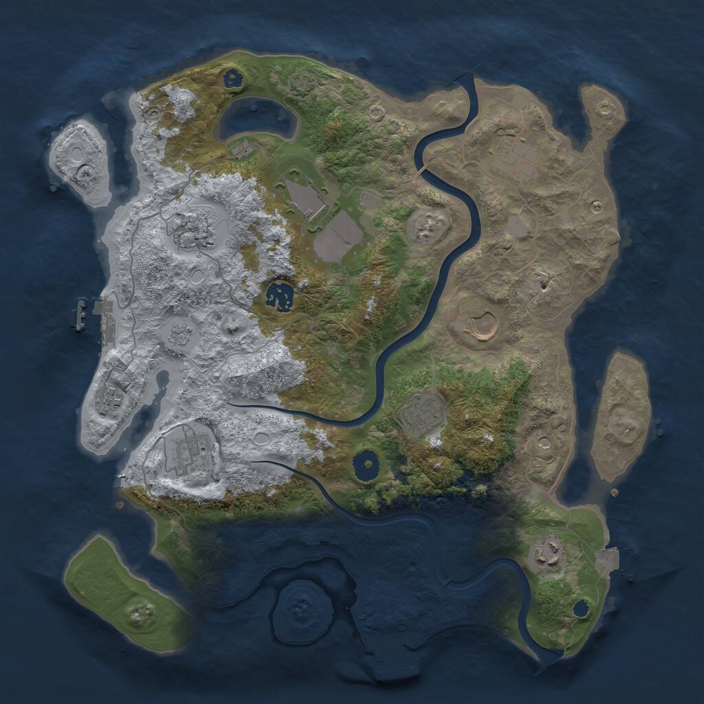 Rust Map: Procedural Map, Size: 3650, Seed: 35138935, 15 Monuments