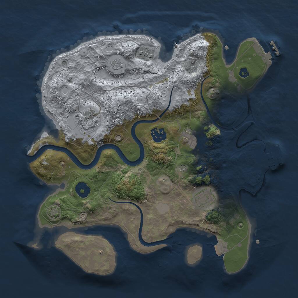 Rust Map: Procedural Map, Size: 3000, Seed: 8761530, 11 Monuments