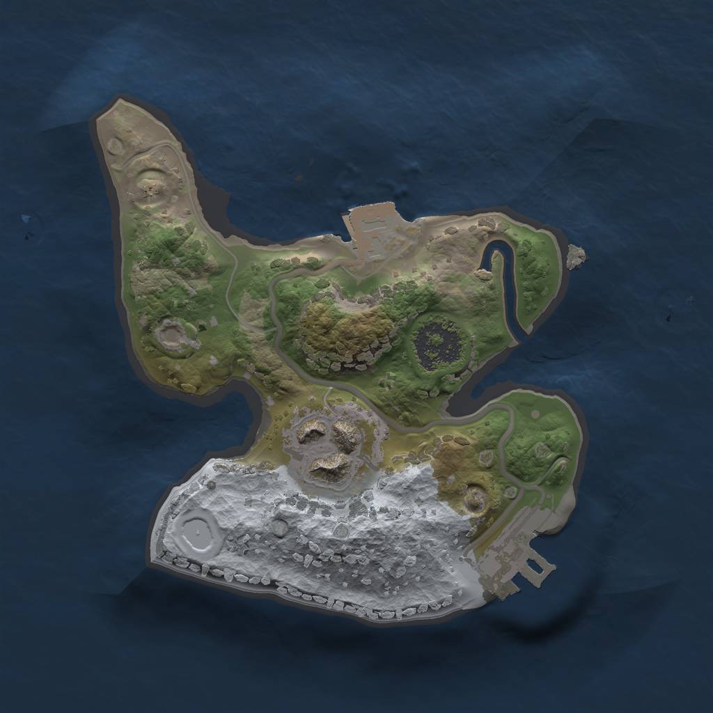 Rust Map: Procedural Map, Size: 1550, Seed: 725425, 5 Monuments