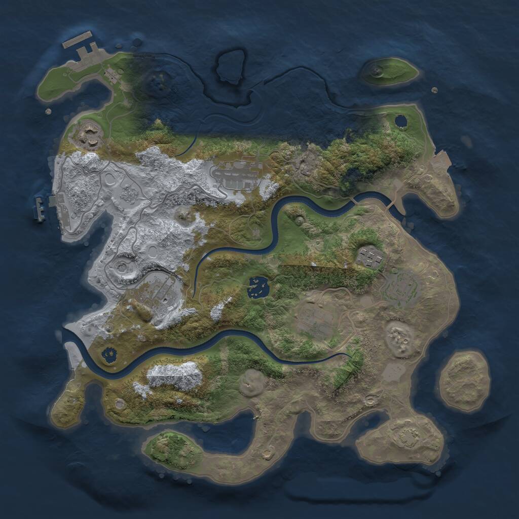 Rust Map: Procedural Map, Size: 3400, Seed: 88694086, 13 Monuments
