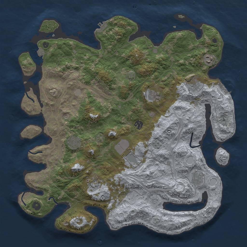 Rust Map: Procedural Map, Size: 4300, Seed: 65858956, 17 Monuments
