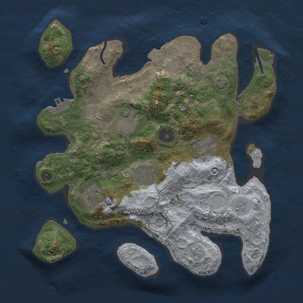 Rust Map: Procedural Map, Size: 3000, Seed: 908307963, 11 Monuments