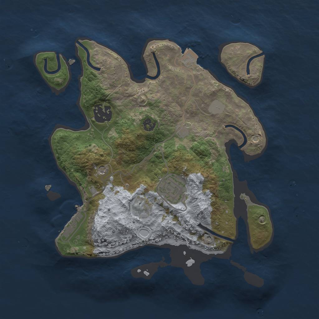 Rust Map: Procedural Map, Size: 2500, Seed: 2147483637, 7 Monuments