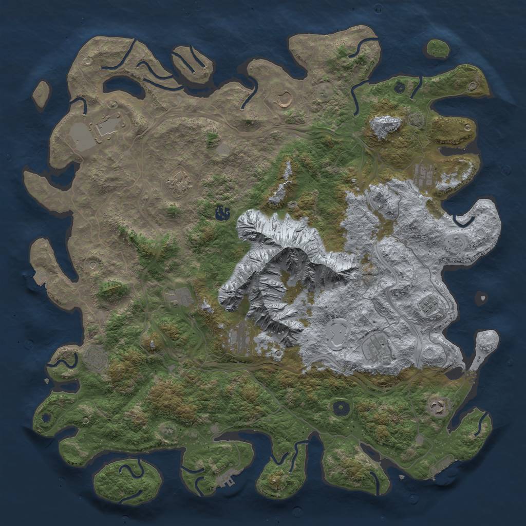 Rust Map: Procedural Map, Size: 5000, Seed: 50111, 19 Monuments