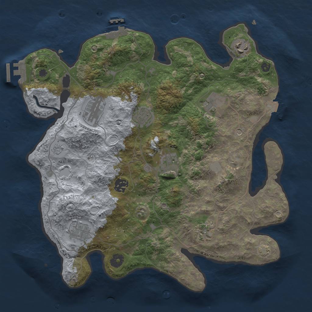 Rust Map: Procedural Map, Size: 3400, Seed: 5146625, 16 Monuments