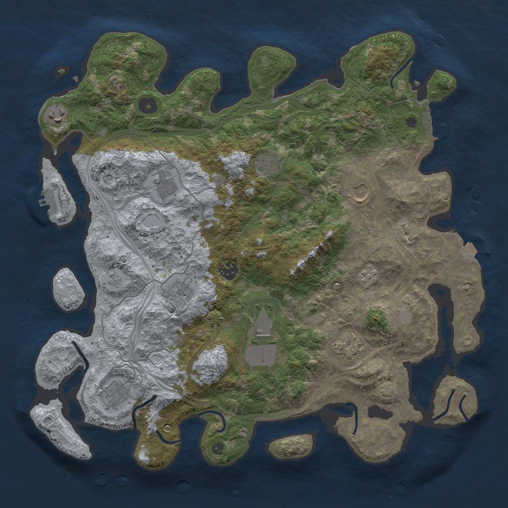 Rust Map: Procedural Map, Size: 4250, Seed: 10131, 18 Monuments
