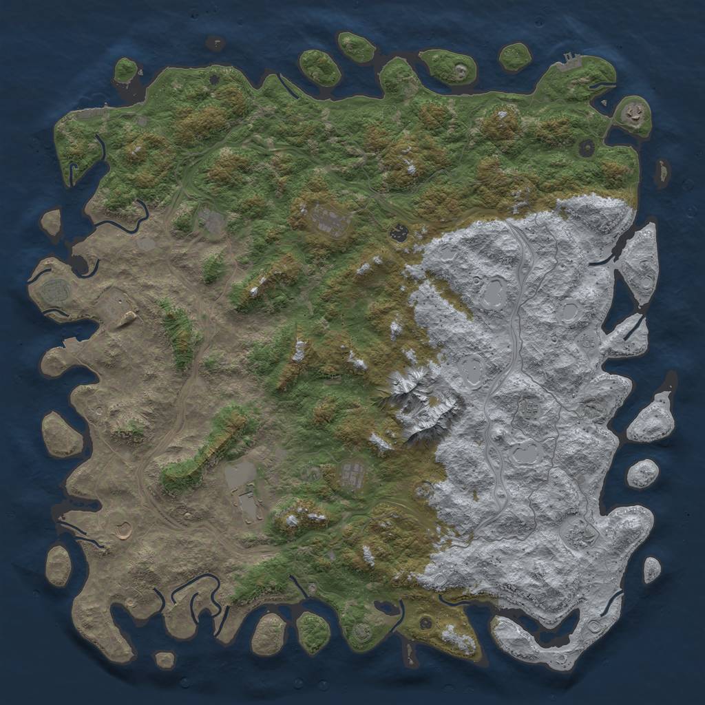 Rust Map: Procedural Map, Size: 6000, Seed: 1848747650, 19 Monuments
