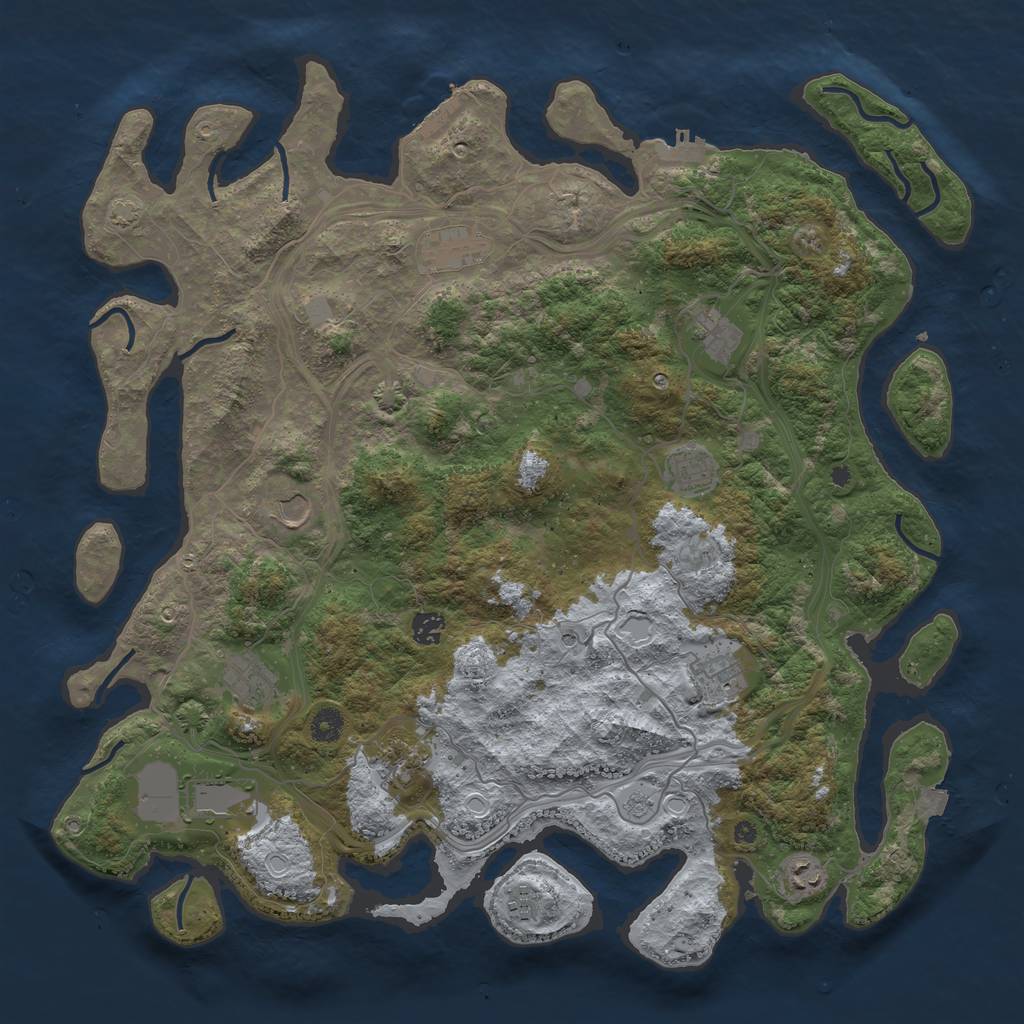 Rust Map: Procedural Map, Size: 4500, Seed: 563495718, 19 Monuments