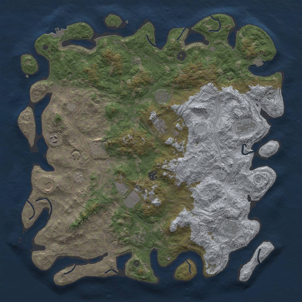 Rust Map: Procedural Map, Size: 4800, Seed: 4521587, 18 Monuments
