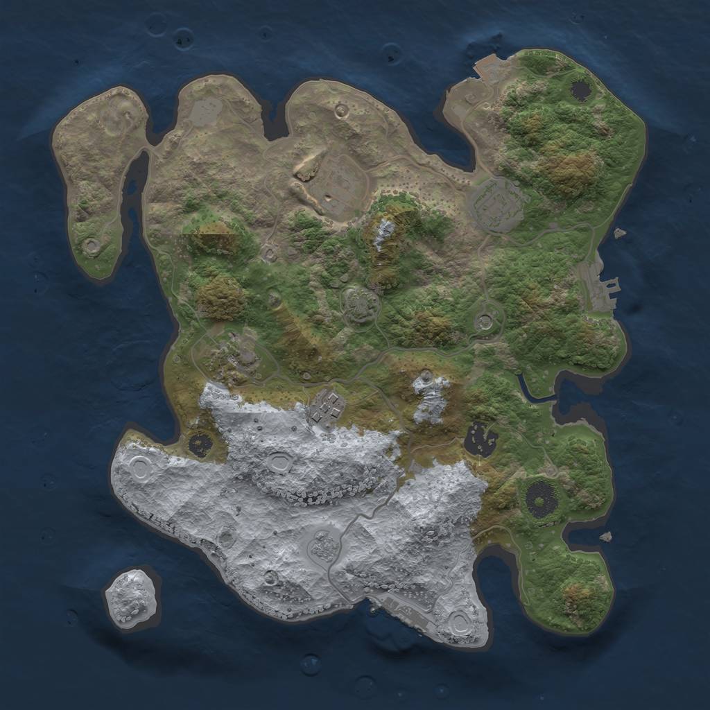 Rust Map: Procedural Map, Size: 3150, Seed: 6738, 13 Monuments
