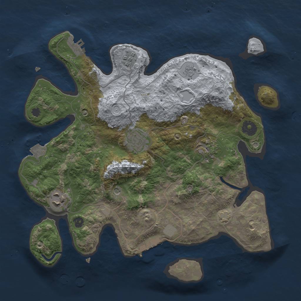 Rust Map: Procedural Map, Size: 3000, Seed: 31952, 12 Monuments