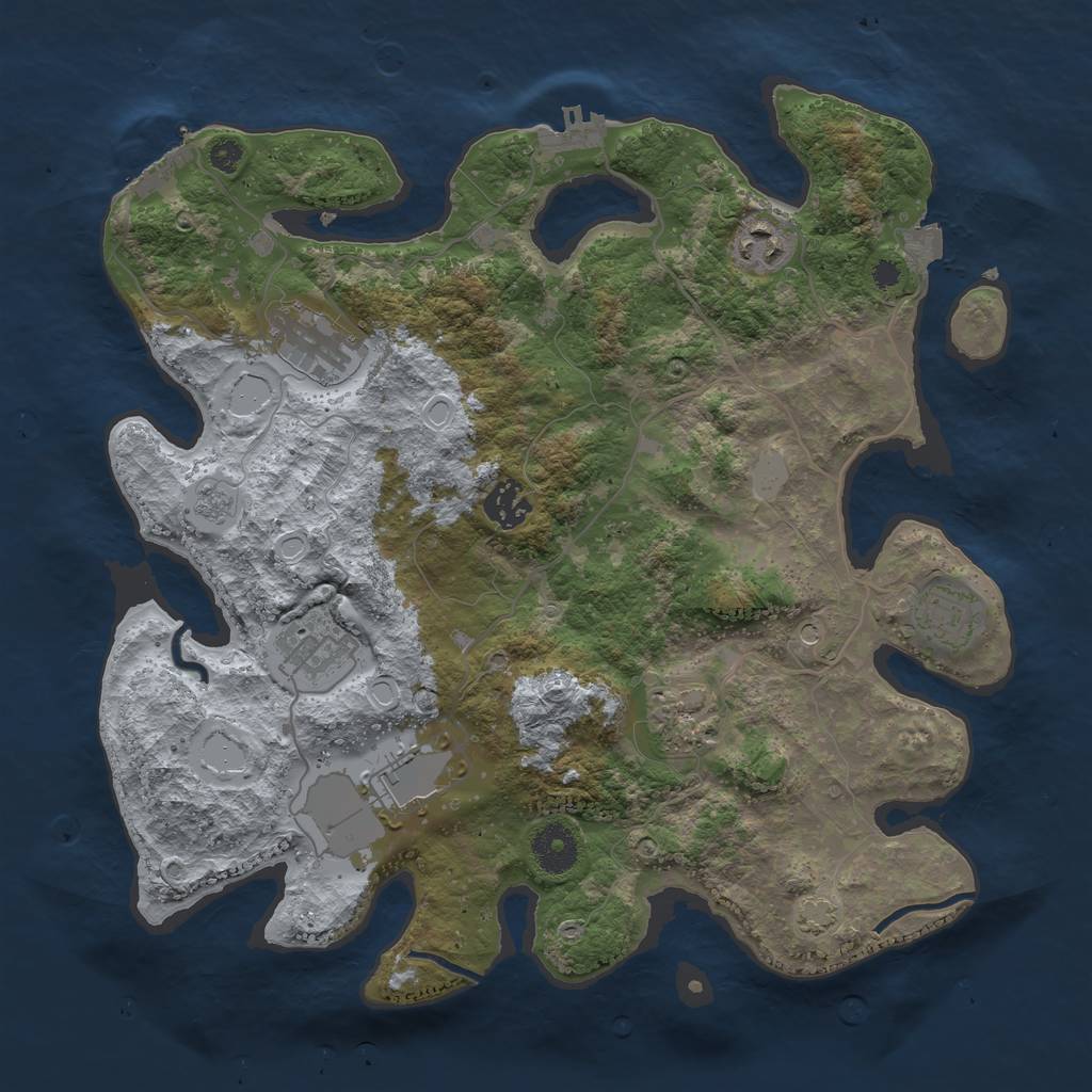 Rust Map: Procedural Map, Size: 3500, Seed: 395613218, 15 Monuments