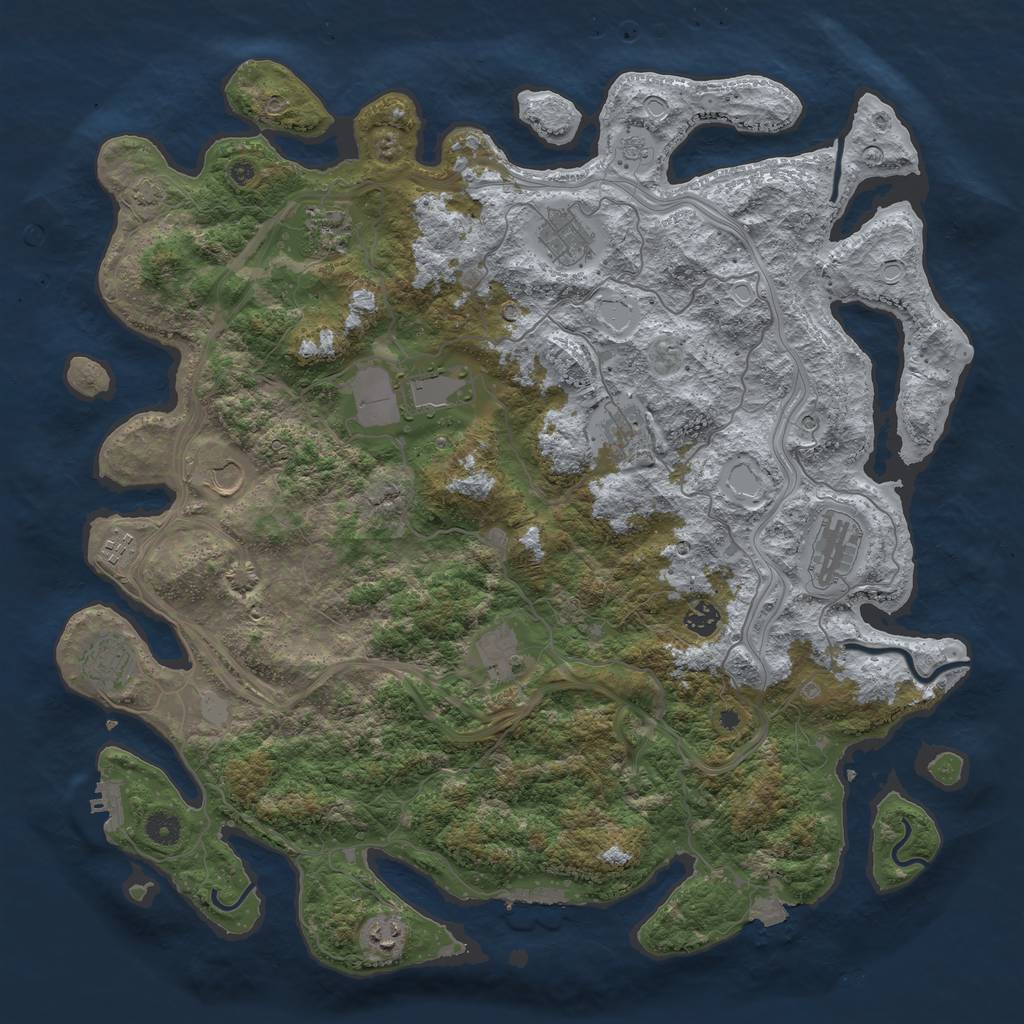 Rust Map: Procedural Map, Size: 4500, Seed: 63664299, 19 Monuments