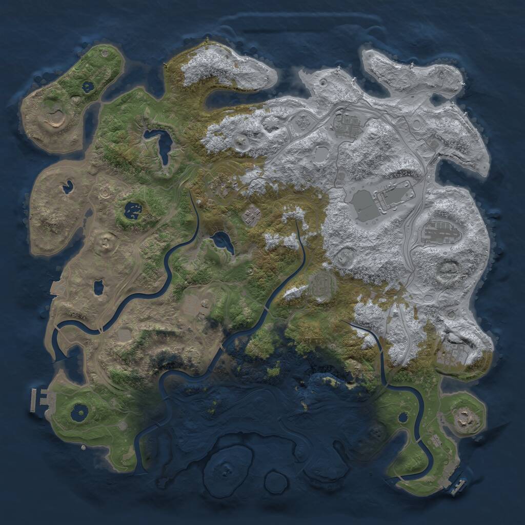 Rust Map: Procedural Map, Size: 4500, Seed: 8046311, 17 Monuments